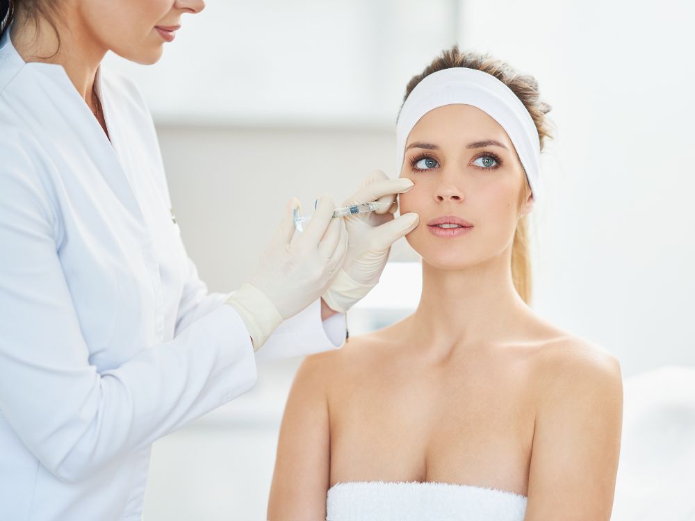 A Scene of Medical Cosmetology Treatments Botox Injection.